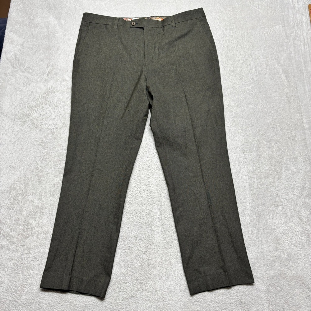 NEW Paisley & Gray Pants Men 36x32 (38x29)Slim Fit 2017P Olive Green Flat Front